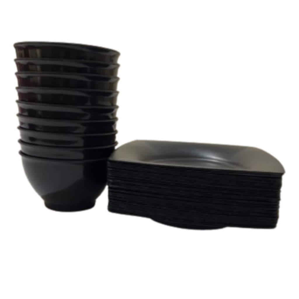 Kit Cumbuca e Prato Quadrado de plástico Festa Eventos churrasco Aniversários Comemorações - Imagem 5