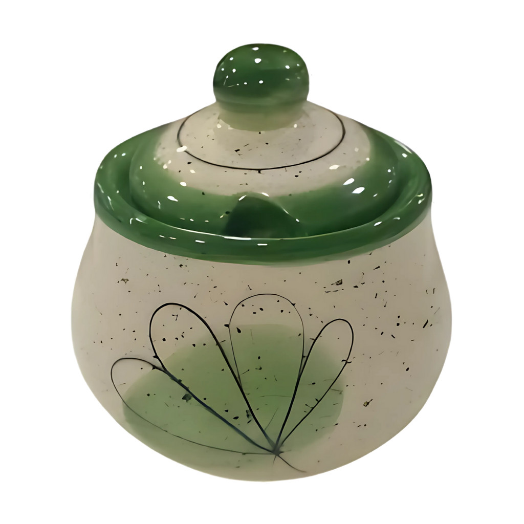 Chaleira Açucareiro 4 Xícaras Com Pires Para Servir Chá Verde Cerâmica - Imagem 2