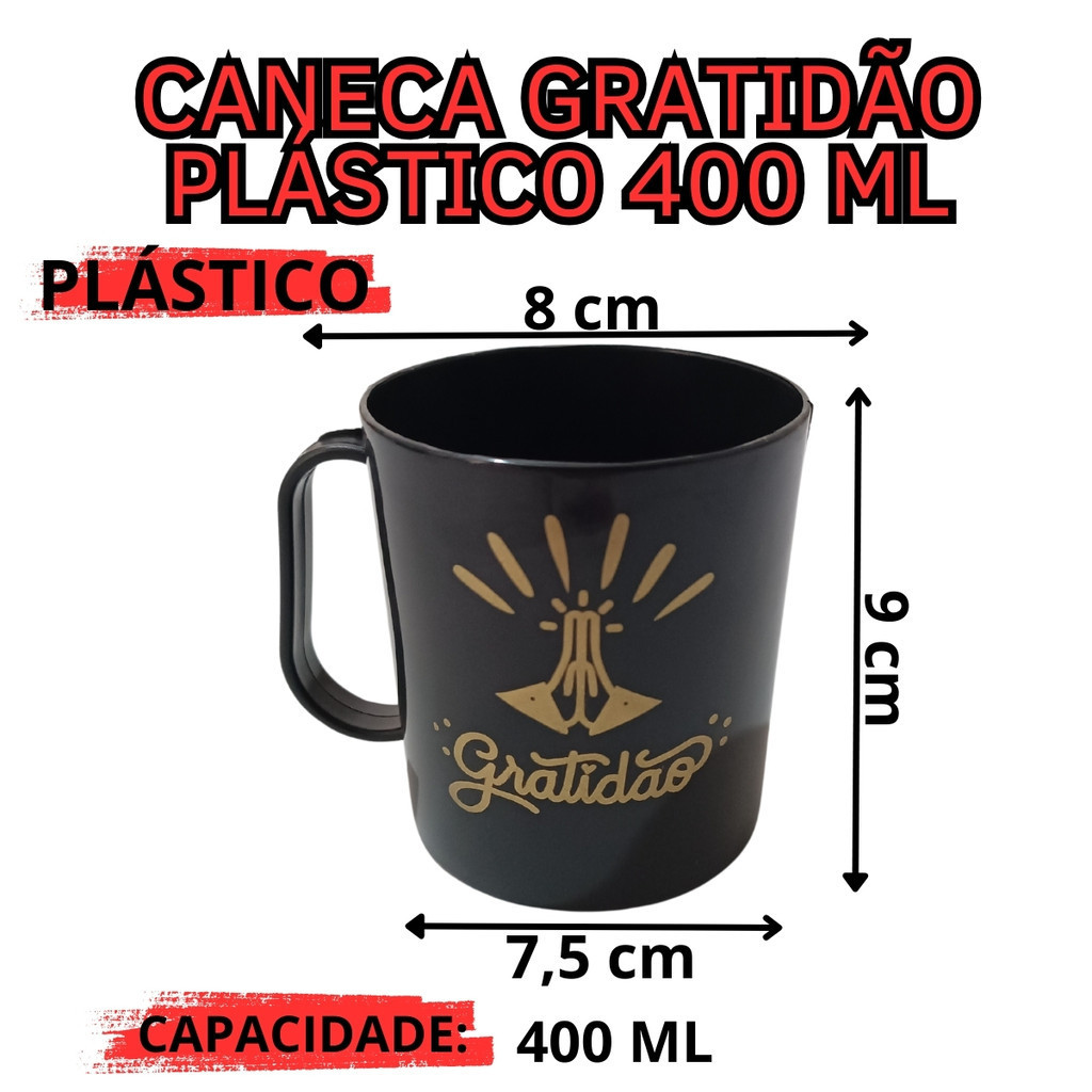 Kit 10 Canecas Gratidão 400 Ml Praticidade Excelência Igreja Celebração Fé - Imagem 4