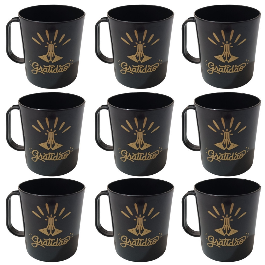 Kit 10 Canecas Gratidão 400 Ml Praticidade Excelência Igreja Celebração Fé - Imagem 5