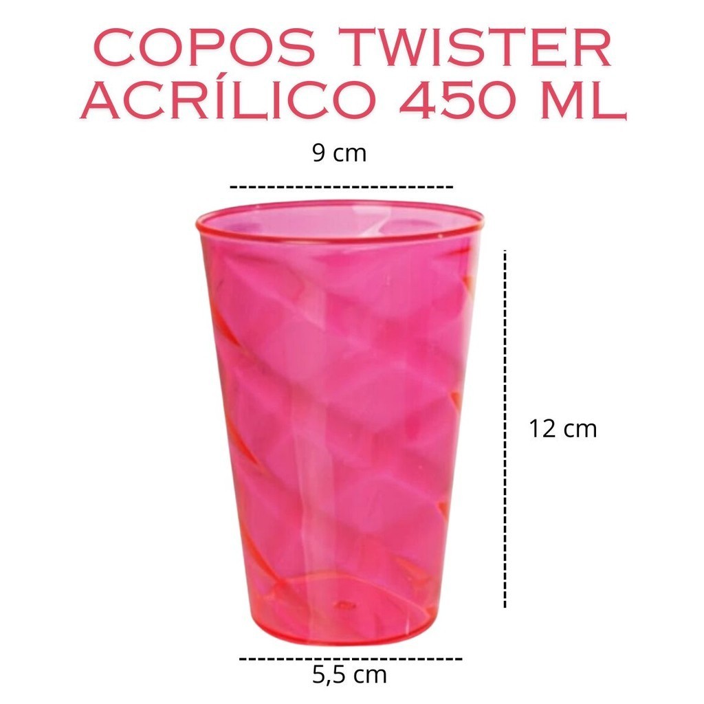 Kit 10 Copos Twister Acrílico Resistente 450ml Bebidas Drink - Imagem 5