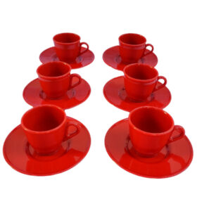 Conjunto com 50 Xícaras e 50 Pires Acrílico Poliestireno para Café Cafezinho Chás Bebidas