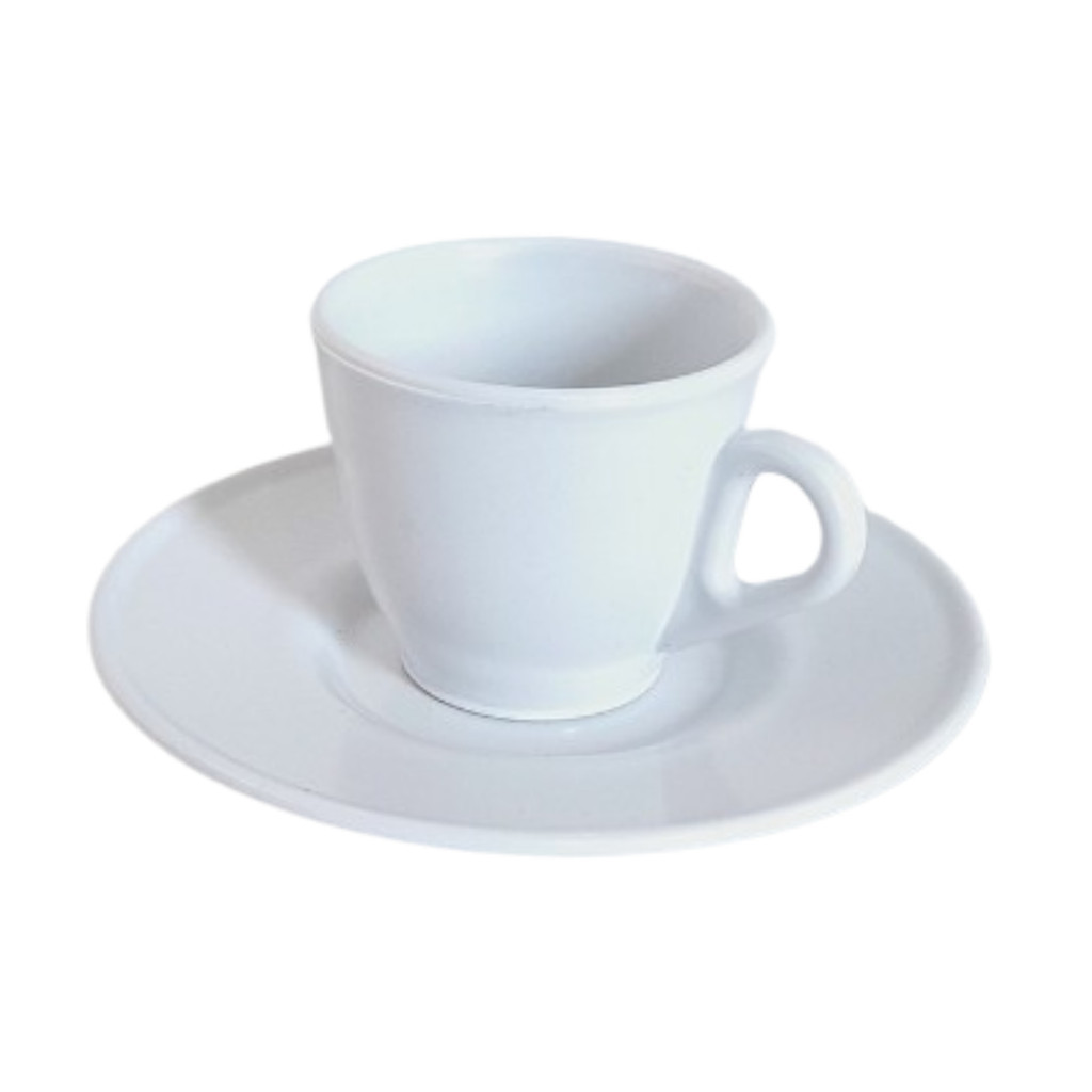 Conjunto com 50 Xícaras e 50 Pires Acrílico Poliestireno para Café Cafezinho Chás Bebidas - Imagem 2