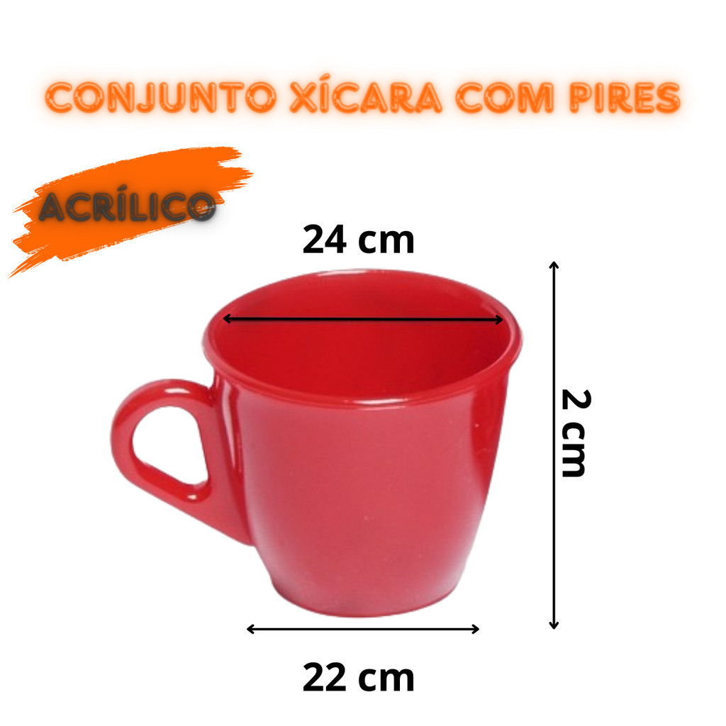 Conjunto com 50 Xícaras e 50 Pires Acrílico Poliestireno para Café Cafezinho Chás Bebidas - Imagem 3