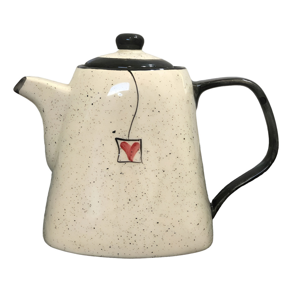 Bule De Café Chaleira Com Tampa Coração Cerâmica 1,2 L - Imagem 2