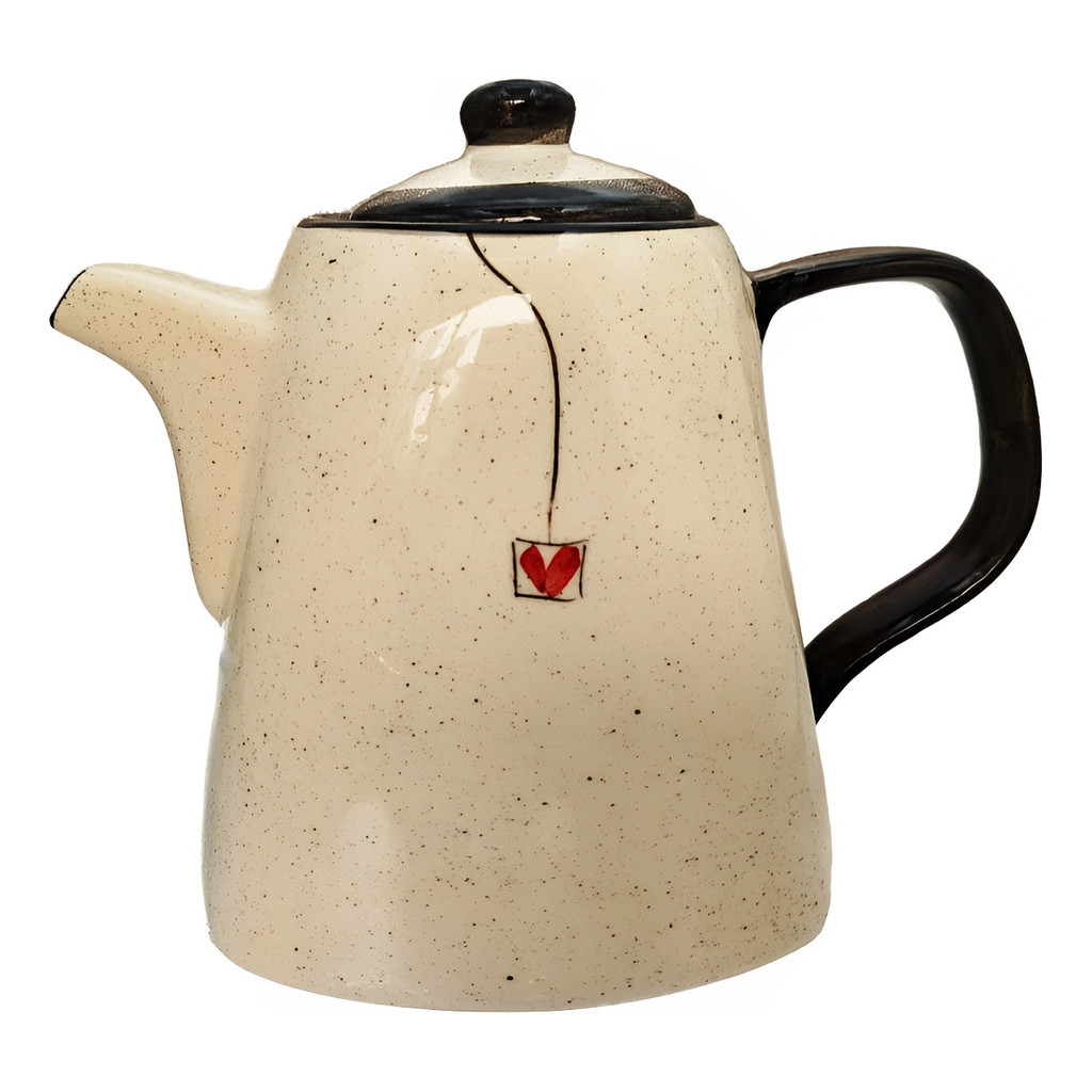 Bule De Café Chaleira Com Tampa Coração Cerâmica 1,2 L - Imagem 5