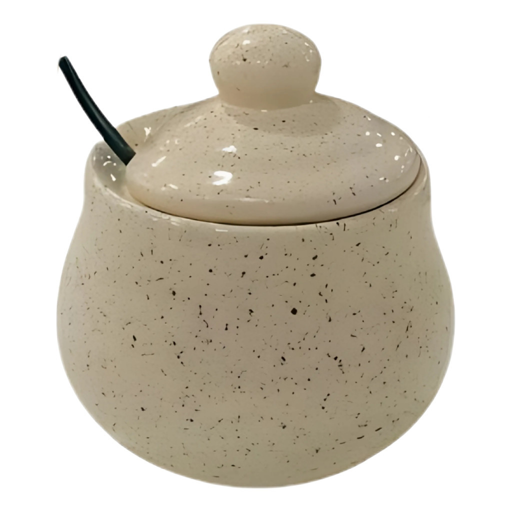 2 Xícaras De Café 60ml E Açucareiro Cerâmica Chapiscado - Imagem 5