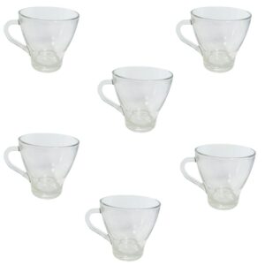 Conjunto de 6 Xícaras 280ml De Vidro Para Café Chá Capuccino