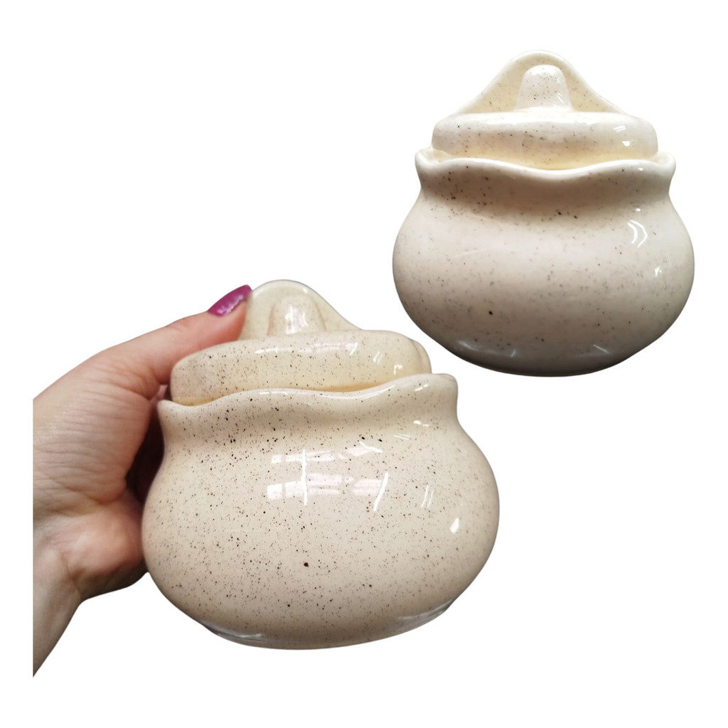 Saleiro De Parede Em Cerâmica Artesanal Chapiscado 400g - Imagem 2