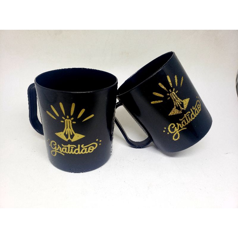 Caneca Plastico Gratidão kit presente 30 unidades 400ml. - Imagem 2