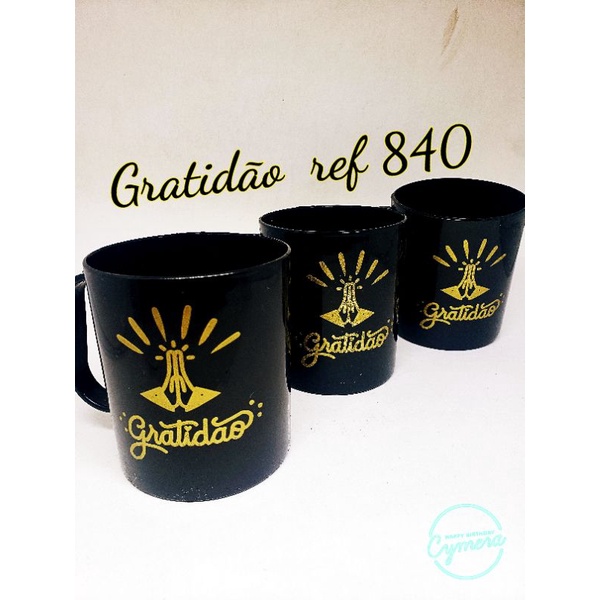 Caneca Plastico Gratidão kit presente 30 unidades 400ml. - Imagem 3