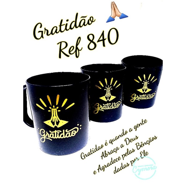 Caneca Plastico Gratidão kit presente 30 unidades 400ml. - Imagem 4