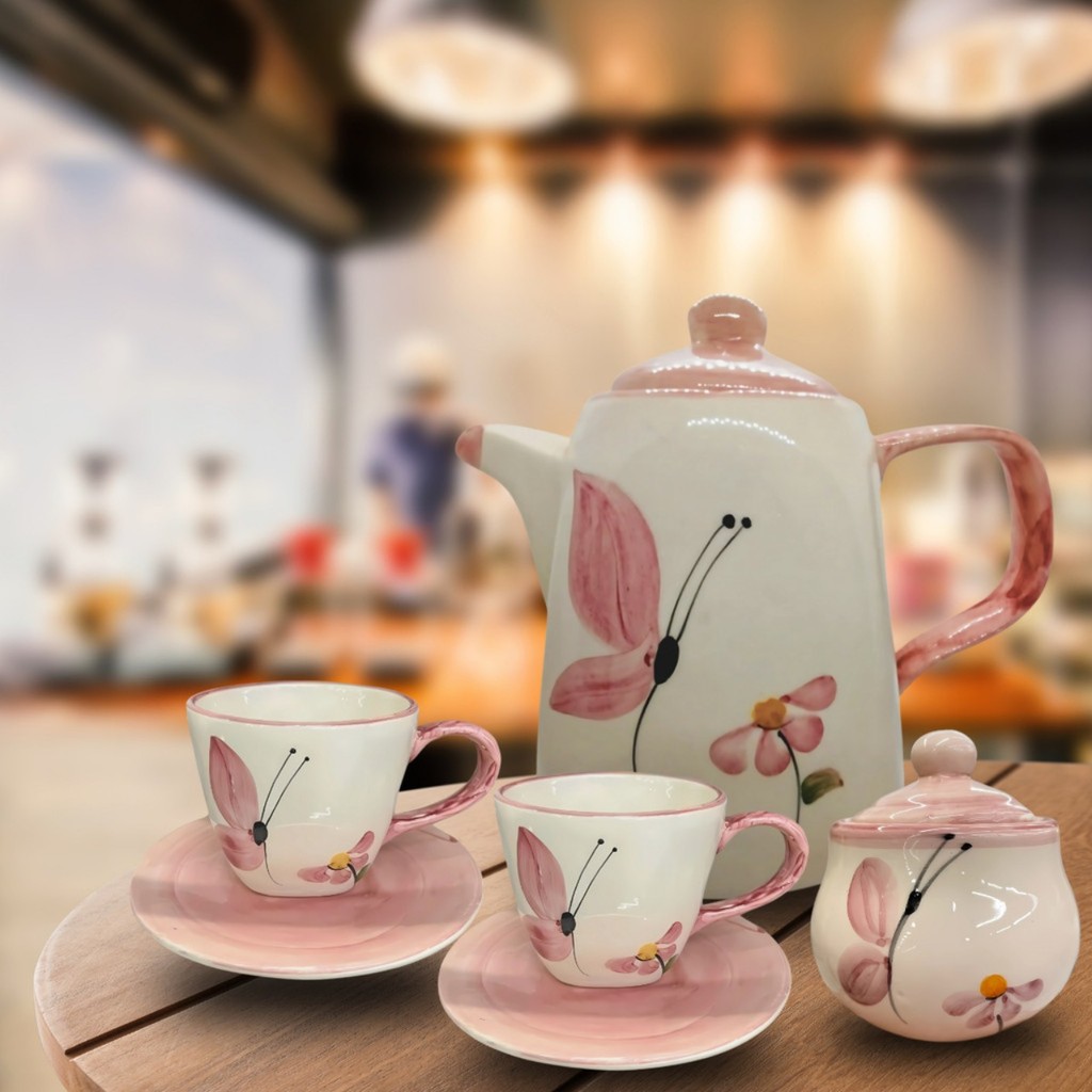 Conjunto de 2 Xícaras de Chá 200ml com Chaleira 1,2ml e Açucareiro - Imagem 2