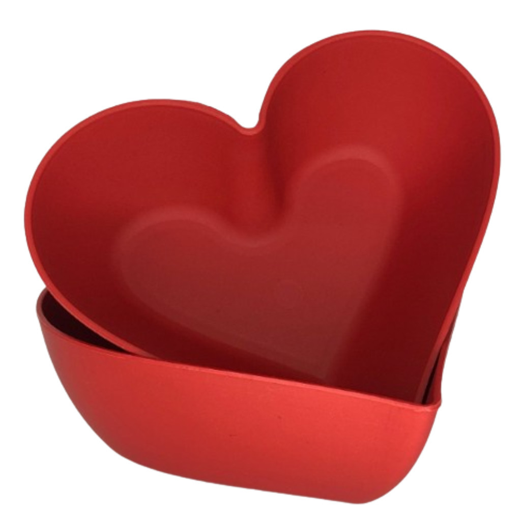 Kit 10 Cumbucas Petisqueira Coração 300ML Plástico Amor Namorados Corações Aniversário Comemoração - Imagem 3